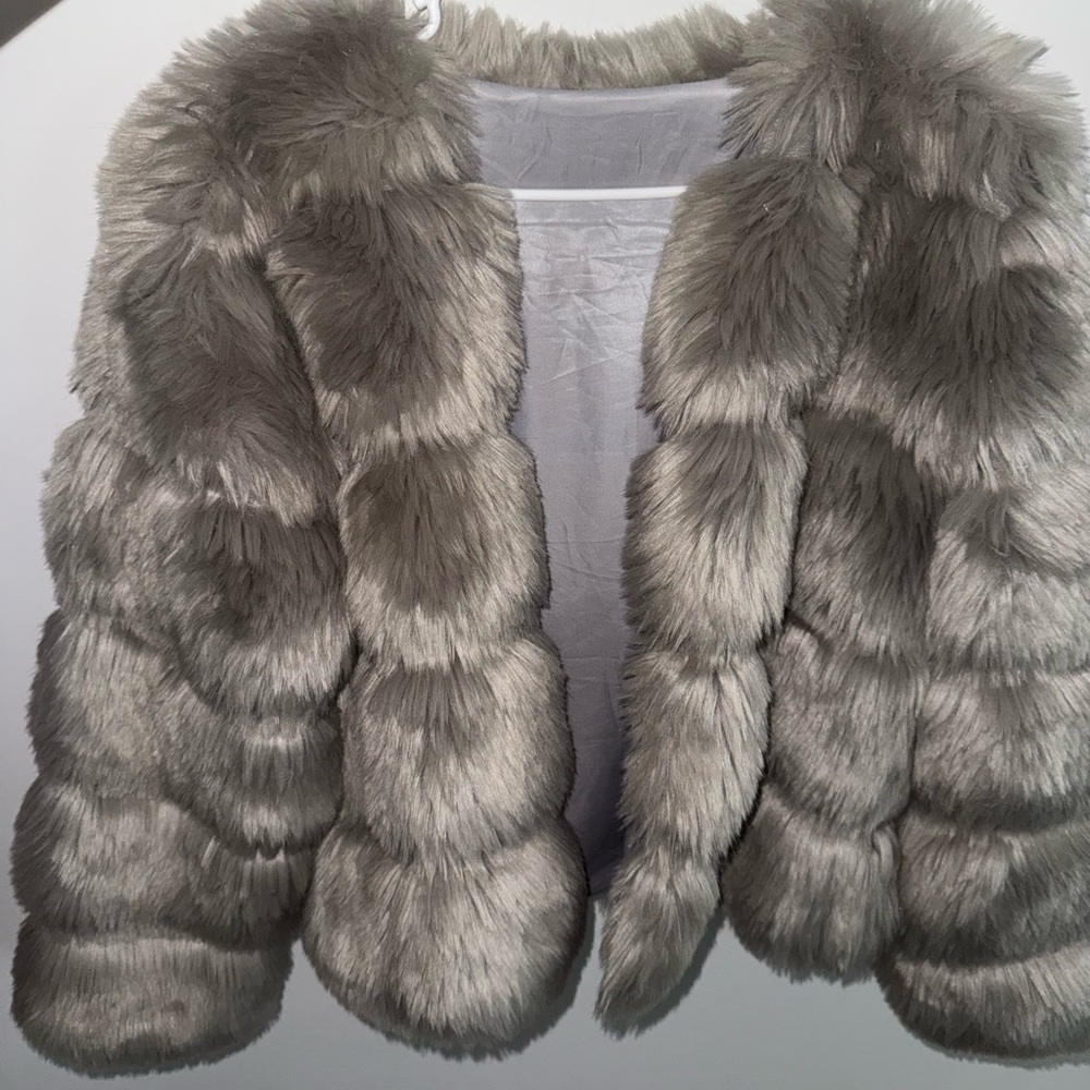 Amazon Gray Ski Jacket With Plush Texture - image 1